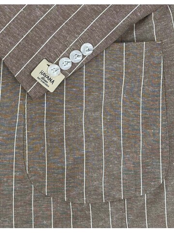 SUIT SARTORIA STRIPED BROWN LINEN SUIT 2001/24