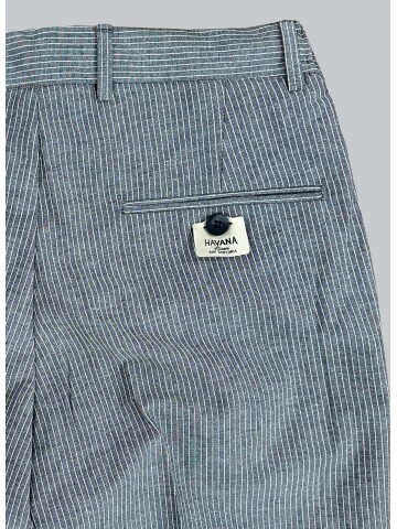 SUIT SARTORIA NAVY BLUE STRIPED LINEN TROUSERS 1170