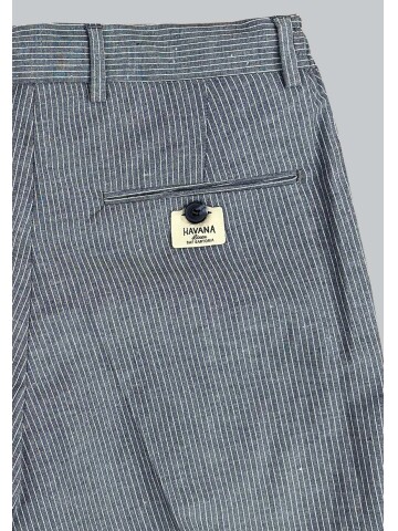 SUIT SARTORIA NAVY BLUE STRIPED LINEN TROUSERS 1170