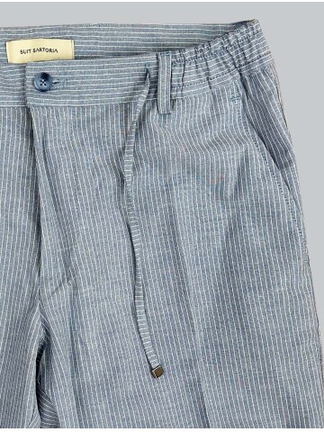 SUIT SARTORIA BLUE STRIPED LINEN TROUSERS 1170