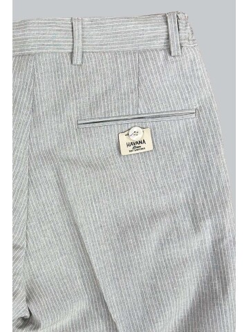 SUIT SARTORIA GREY STRIPED LINEN TROUSERS 1170