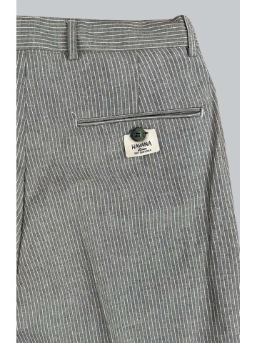 SUIT SARTORIA GREEN STRIPED LINEN TROUSERS 1170