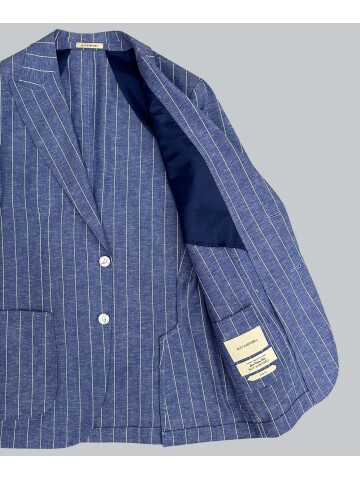 SUIT SARTORIA ÇİZGİLİ MAVİ KETEN CEKET 4599