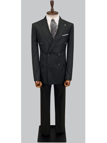 SUIT SARTORIA BLACK DOUBLE BREASTED SUIT 2894