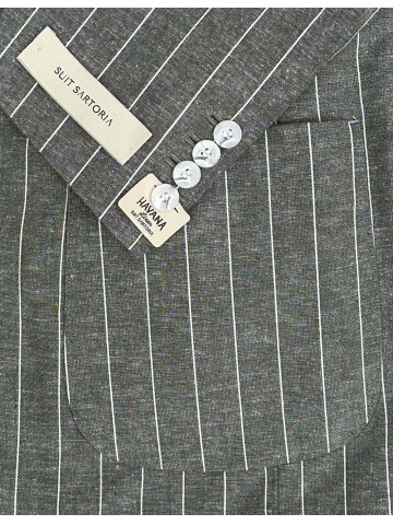SUIT SARTORIA STRIPED GREEN LINEN SUIT 2000/72