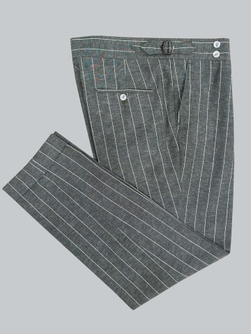 SUIT SARTORIA STRIPED GREEN LINEN SUIT 2000/72