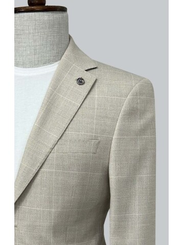 SUIT SARTORIA PLAID BEIGE JACKET 4611