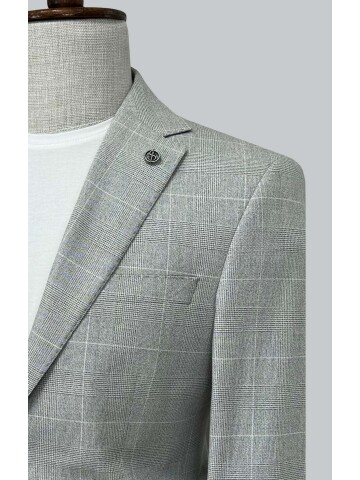 SUIT SARTORIA PLAID GRAY JACKET 4611
