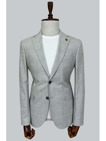 SUIT SARTORIA PLAID GRAY JACKET 4611