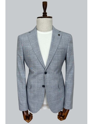 SUIT SARTORIA PLAID BLUE JACKET 4611