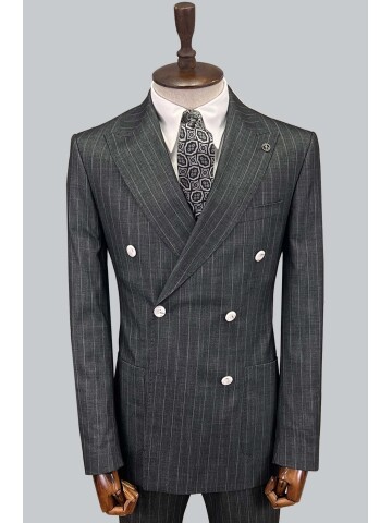 SUIT SARTORIA DARK GREY DOUBLE BREASED SUIT 2815