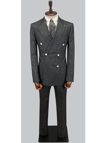 SUIT SARTORIA DARK GREY DOUBLE BREASED SUIT 2815