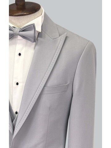 SUIT SARTORIA GREY REMOVABLE LAPEL TUXEDO 5641