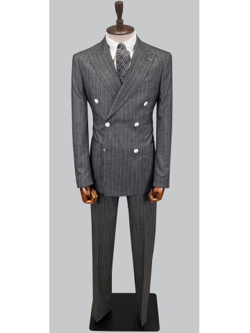 SUIT SARTORIA GREY DOUBLE BREASED SUIT 2815