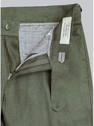 SUIT SARTORIA KHAKI LINEN TROUSERS 1155