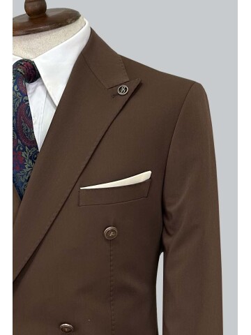 SUIT SARTORIA BROWN COMBINED DOUBLE BREASTED SUIT 2001/22