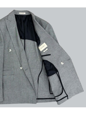 SUIT SARTORIA SİYAH KETEN ÇİZGİLİ KRUVAZE TAKIM 2131