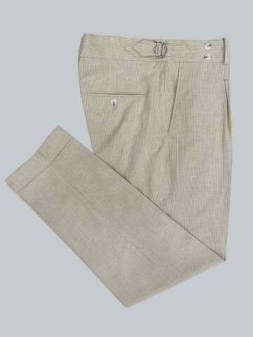 SUIT SARTORIA BEIGE LINEN STRIPED DOUBLE BREASTED SUIT 2131