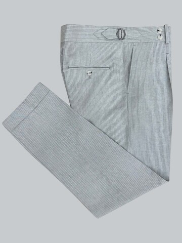 SUIT SARTORIA GREY LINEN STRIPED DOUBLE BREASTED SUIT 2131