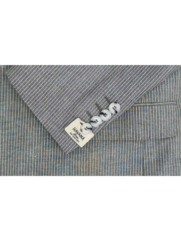 SUIT SARTORIA GREEN LINEN STRIPED DOUBLE BREASTED SUIT 2131