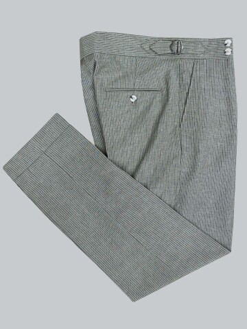 SUIT SARTORIA GREEN LINEN STRIPED DOUBLE BREASTED SUIT 2131