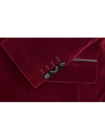 SUIT SARTORIA BORDO KADİFE SİVRİ YAKA CEKET 4584