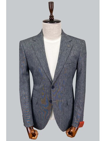 SUIT SARTORIA LINEN NAVY BLUE JACKET 4372