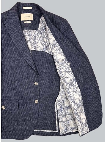 SUIT SARTORIA LINEN NAVY BLUE JACKET 4409