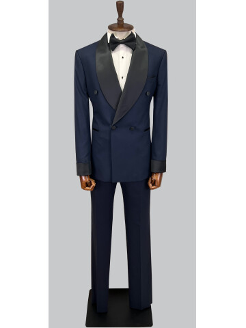 SUIT SARTORIA NAVY BLUE SHAWL LAPEL TUXEDO 5642