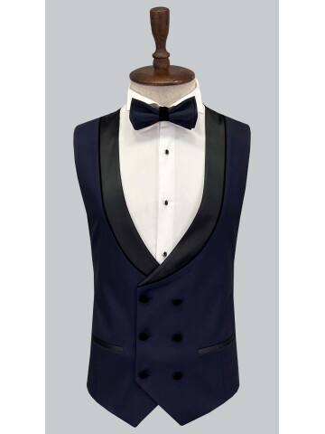 SUIT SARTORIA NAVY BLUE PEAK LABEL TUXEDO 5643