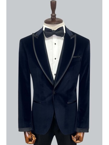 SUIT SARTORIA NAVY BLUE VELVET TUXEDO 5663