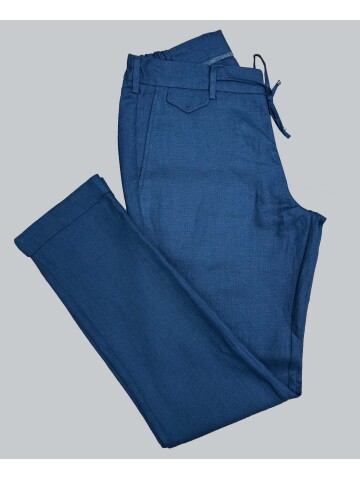 SUIT SARTORIA NAVY BLUE LINEN TROUSERS 1154