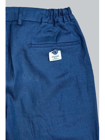 SUIT SARTORIA NAVY BLUE LINEN TROUSERS 1154