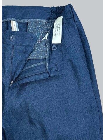 SUIT SARTORIA NAVY BLUE LINEN TROUSERS 1154