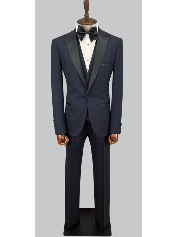 SUIT SARTORIA NAVY BLUE WOOL TUXEDO 5624