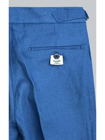 SUIT SARTORIA BLUE SINGLE PLEAT LINEN TROUSERS 1155