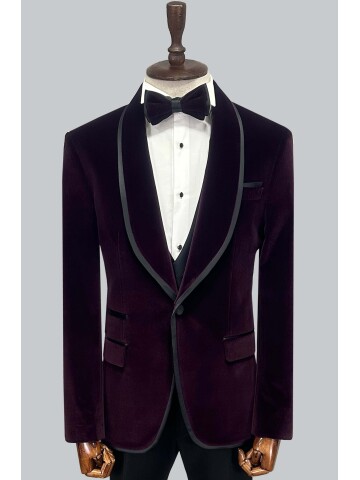 SUIT SARTORIA PURPLE VELVET TUXEDO 5662