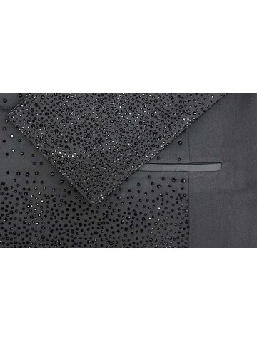 SUIT SARTORIA SİVRİ YAKA SİYAH TAŞLI DAMATLIK 5700