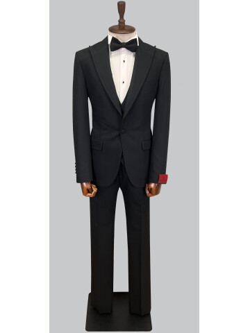 SUIT SARTORIA BLACK REMOVABLE LAPEL TUXEDO 5641
