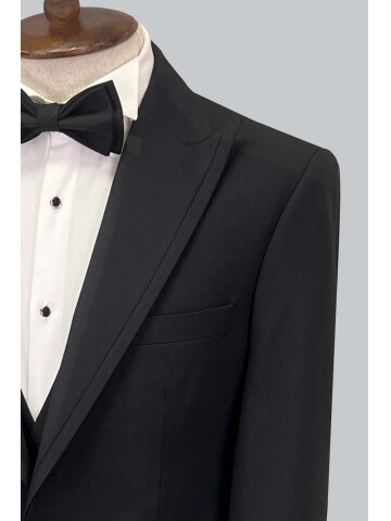 SUIT SARTORIA BLACK REMOVABLE LAPEL TUXEDO 5641