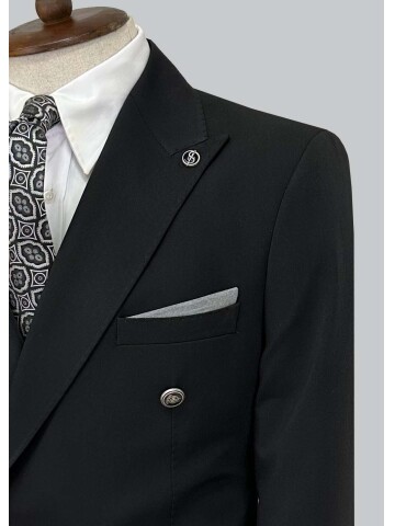 SUIT SARTORIA BLACK COMBINED DOUBLE BREASTED SUIT 2001/22