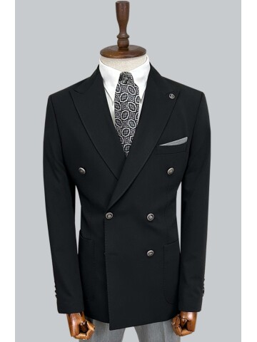 SUIT SARTORIA BLACK COMBINED DOUBLE BREASTED SUIT 2001/22