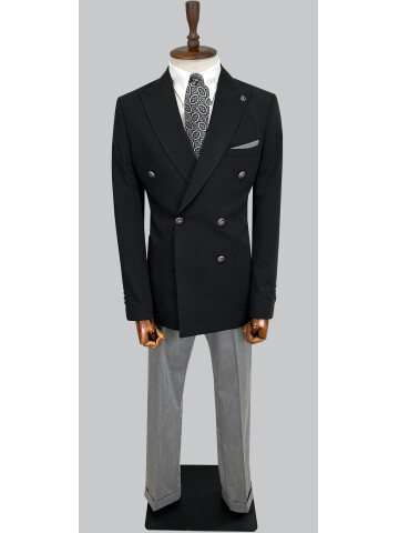 SUIT SARTORIA BLACK COMBINED DOUBLE BREASTED SUIT 2001/22