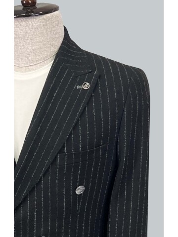 SUIT SARTORIA BLACK DOUBLE BREASTED JACKET 4321