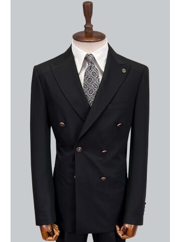 SUIT SARTORIA BLACK DOUBLE BREASTED SUIT 2826