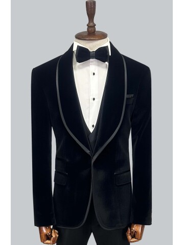 SUIT SARTORIA BLACK VELVET TUXEDO 5662