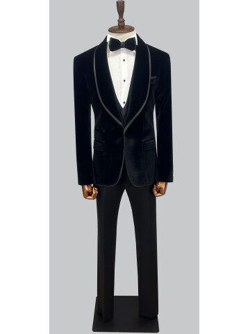 SUIT SARTORIA BLACK VELVET TUXEDO 5662