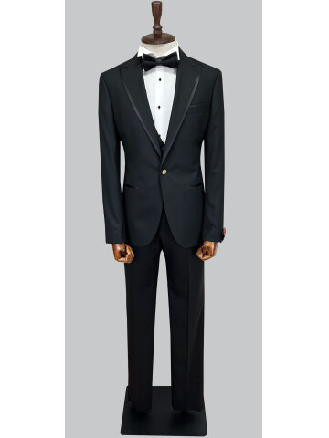 SUIT SARTORIA BLACK PEAK LAPEL TUXEDO 5692