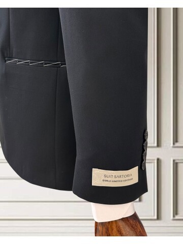 Black Peak Lapel Double Breasted Men’s Suit