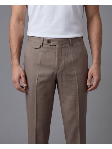 Light Brown Notch Lapel Comfort Fit Suit with Patch Pockets